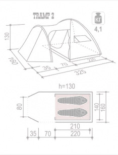 Палатка Indiana TRAMP 2 купить по оптимальной цене,  доставка по России, гарантия качества