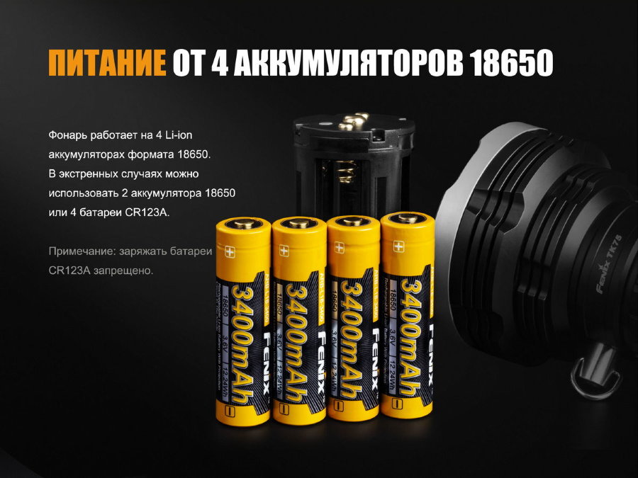 Фонарь Fenix TK75 2018 купить по оптимальной цене,  доставка по России, гарантия качества