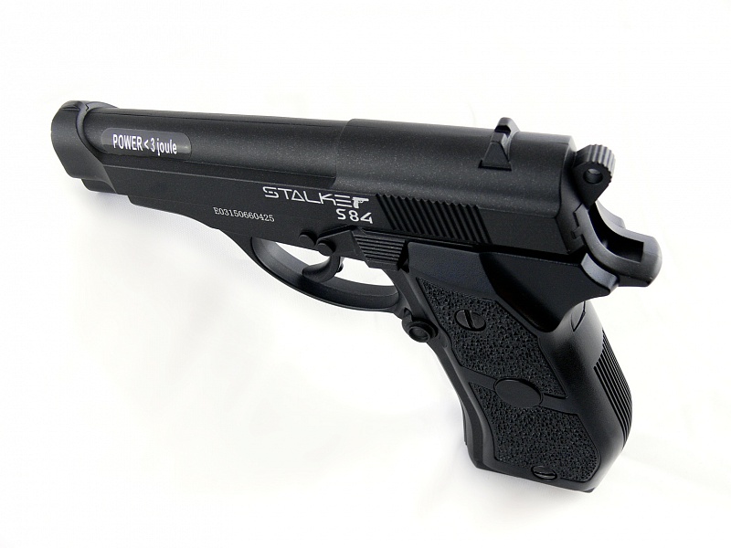 Пистолет пневм. Stalker S84 (аналог Beretta 84) к.4,5мм, металл, 120 м/с, черный купить по оптимальной цене,  доставка по России, гарантия качества
