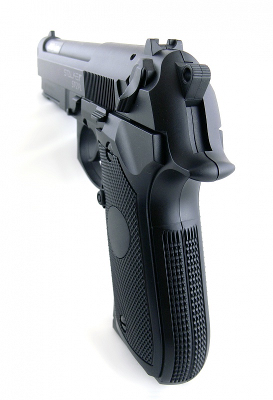 Пистолет пневм. Stalker S92PL (аналог Beretta 92) к.4,5мм, пластик, 120 м/с, черный, +250шар. купить по оптимальной цене,  доставка по России, гарантия качества