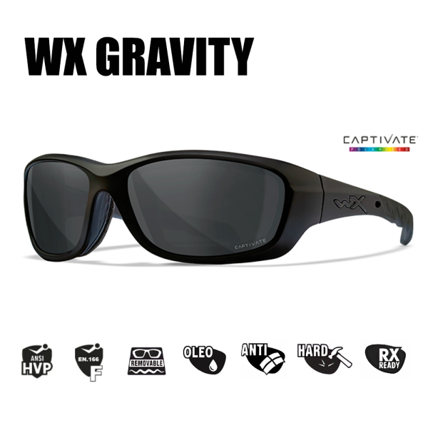 Очки защитные Wiley X WX Gravity (Frame: Matte Black, Lens: Polarized -  Grey) купить по оптимальной цене,  доставка по России, гарантия качества