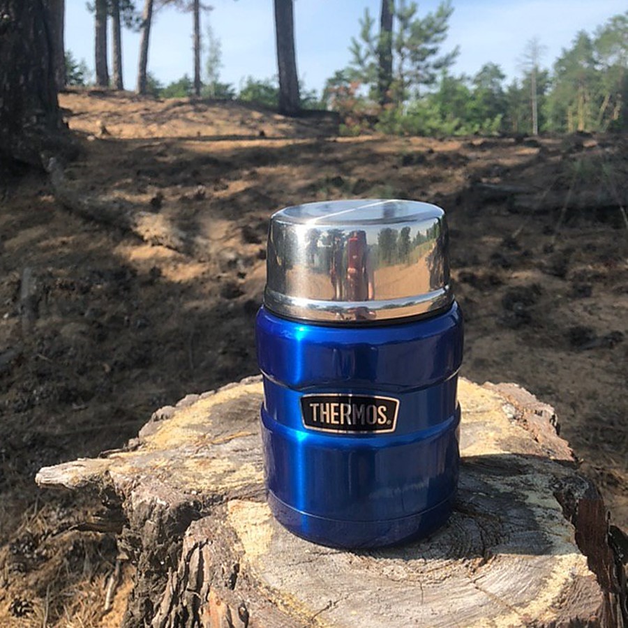 Термос для еды THERMOS KING SK3000 0.47L, складная ложка, синий купить по оптимальной цене,  доставка по России, гарантия качества