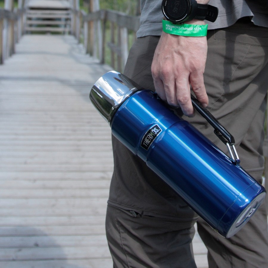Термос для напитков THERMOS KING SK2010 1.2L, складная ручка, синий купить по оптимальной цене,  доставка по России, гарантия качества