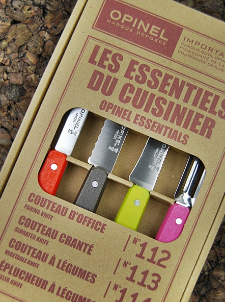 Набор ножей Opinel серии Les Essentiels №112/113/114/115 - 4шт., нержавеющая сталь, рукоять - бук, 4 цвета купить по оптимальной цене,  доставка по России, гарантия качества
