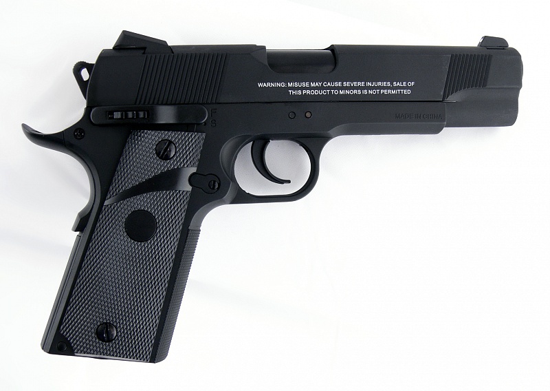 Пистолет пневм. Stalker S1911RD (аналог Colt 1911) к.4,5мм, металл-пласт,120м/с, блоубэк,черный. купить по оптимальной цене,  доставка по России, гарантия качества