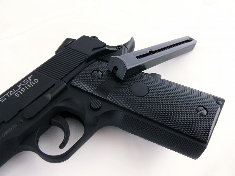 Пистолет пневм. Stalker S1911RD (аналог Colt 1911) к.4,5мм, металл-пласт,120м/с, блоубэк,черный. купить по оптимальной цене,  доставка по России, гарантия качества