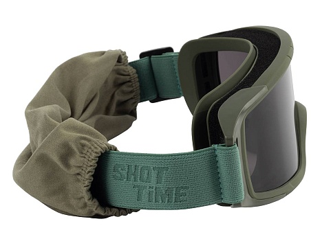 Маска стрелковая ShotTime Puma, защитная, зелёная, линза серая купить по оптимальной цене,  доставка по России, гарантия качества